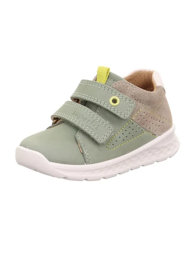 superfit Lauflernschuhe^Leder-Boots "Breeze" in Grün/ Hellbraun