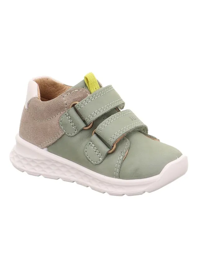 superfit Lauflernschuhe^Leder-Boots "Breeze" in Grün/ Hellbraun