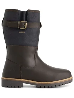 Leder-Boots "Fjaere" in Braun/ Dunkelblau>TRAVELIN' New
