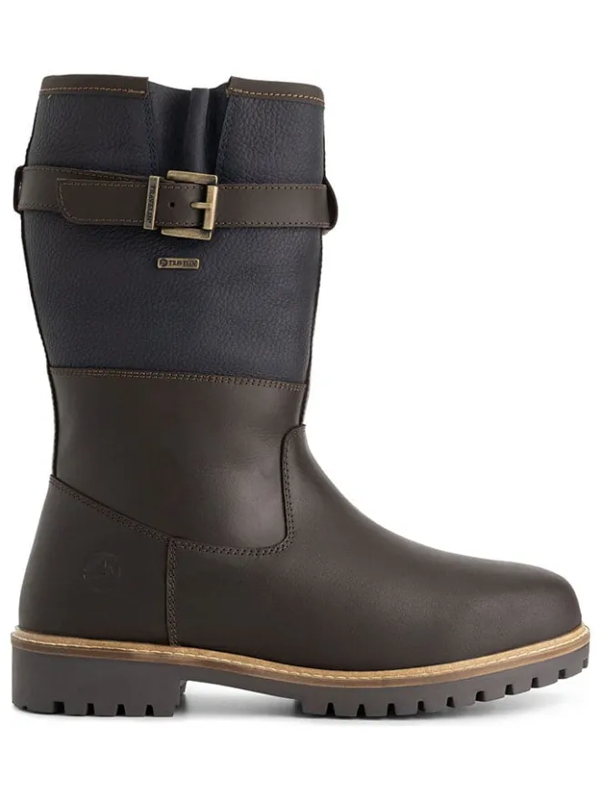 Leder-Boots "Fjaere" in Braun/ Dunkelblau>TRAVELIN' New