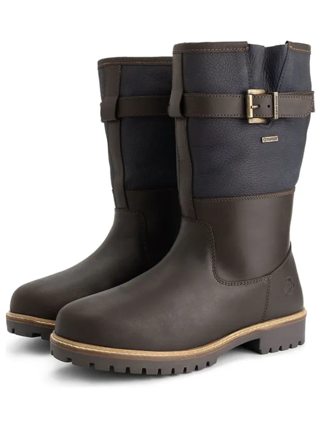 Leder-Boots "Fjaere" in Braun/ Dunkelblau>TRAVELIN' New