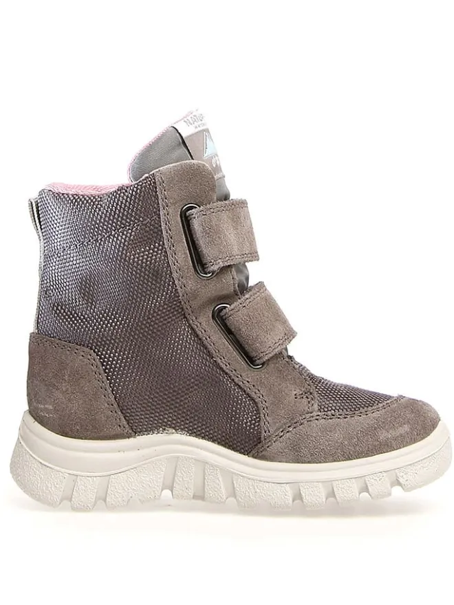 Naturino Stiefel & Boots^Leder-Boots "Geminae 2" in Dunklegrau/ Rosa