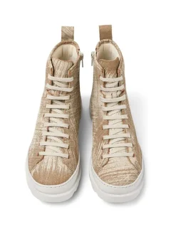 Leder-Boots in Beige><noscript><img width=