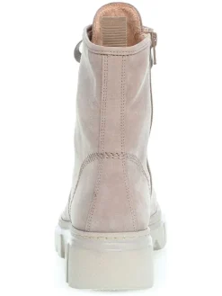 Leder-Boots in Beige/ Grau><noscript><img width=