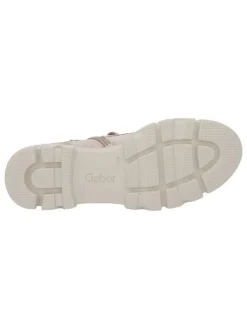 Leder-Boots in Beige/ Grau><noscript><img width=
