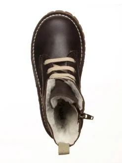 Leder-Boots in Braun><noscript><img width=
