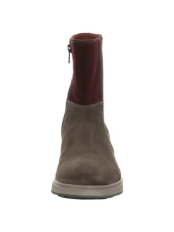 Leder-Boots in Braun><noscript><img width=