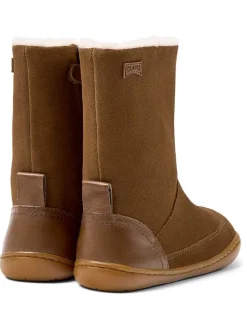 Leder-Boots in Braun><noscript><img width=