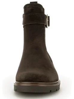Leder-Boots in Braun><noscript><img width=