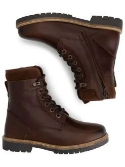 Leder-Boots in Braun><noscript><img width=
