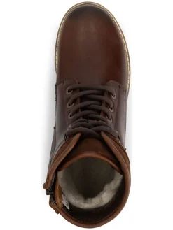 Leder-Boots in Braun><noscript><img width=