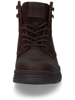 Leder-Boots in Braun><noscript><img width=