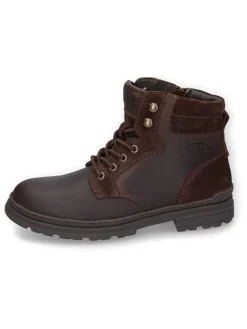 Leder-Boots in Braun><noscript><img width=