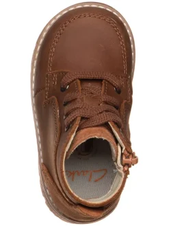 Leder-Boots in Braun><noscript><img width=