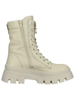 Leder-Boots in Creme><noscript><img width=
