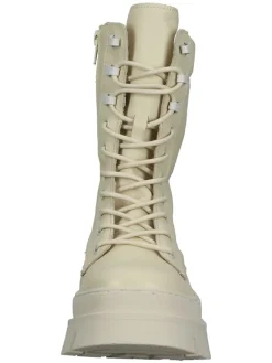 Leder-Boots in Creme><noscript><img width=