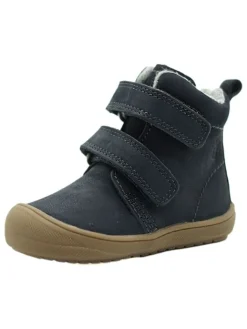 Leder-Boots in Dunkelblau>lamino New