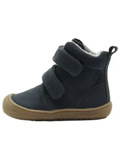 Leder-Boots in Dunkelblau>lamino New