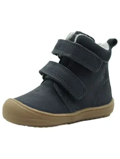 Leder-Boots in Dunkelblau>lamino New