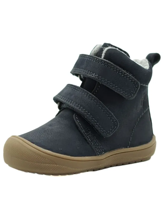 Leder-Boots in Dunkelblau>lamino New