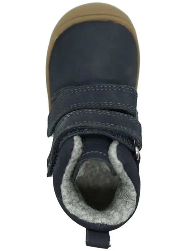 Leder-Boots in Dunkelblau>lamino New