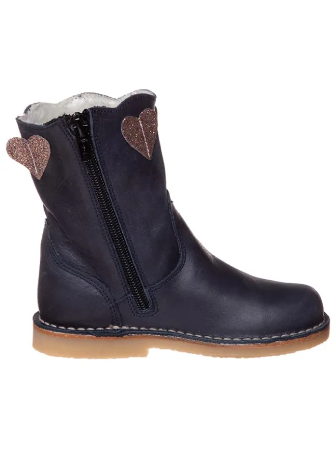 Leder-Boots in Dunkelblau>kmins Sale