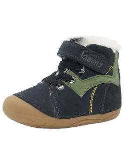 Leder-Boots in Dunkelblau>lamino