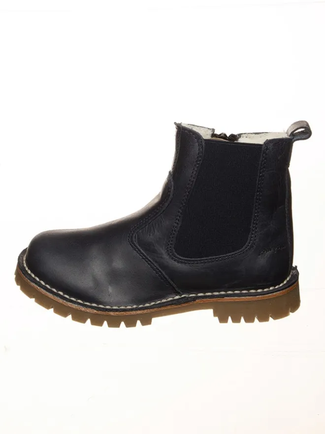 Leder-Boots in Dunkelblau>POM POM Hot