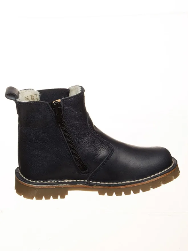 Leder-Boots in Dunkelblau>POM POM Hot