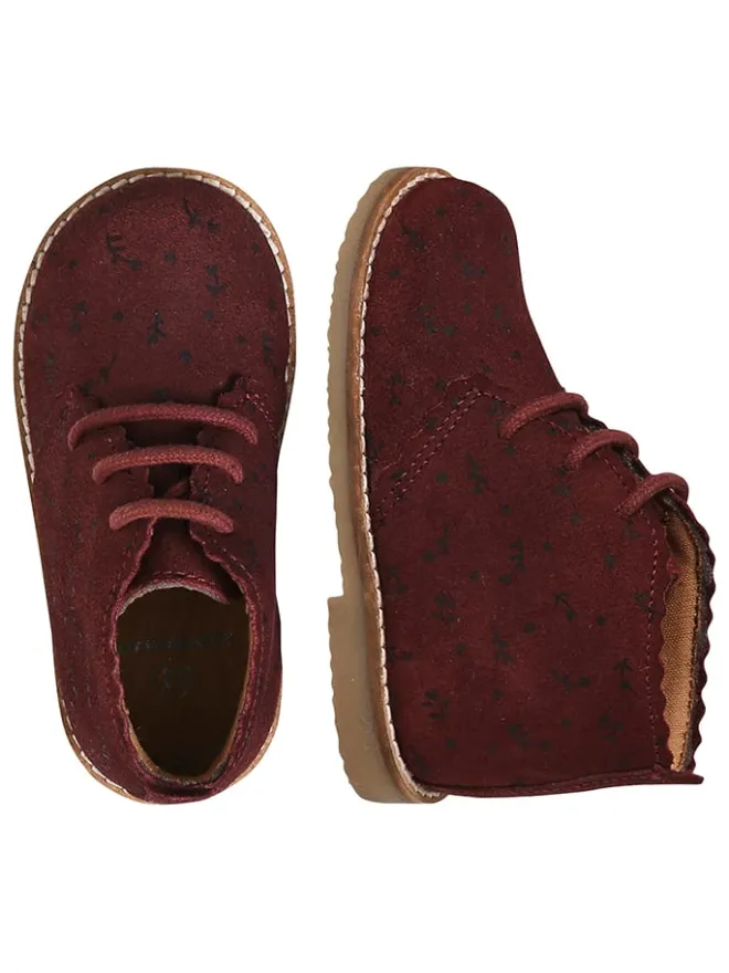 Leder-Boots in Dunkelrot>vertbaudet Best