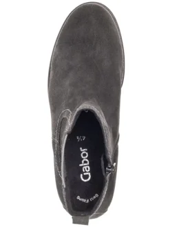 Leder-Boots in Grau><noscript><img width=