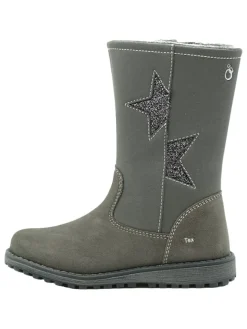 Leder-Boots in Grau>lamino Best