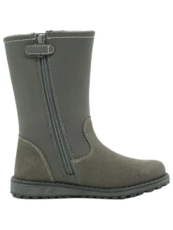 Leder-Boots in Grau><noscript><img width=