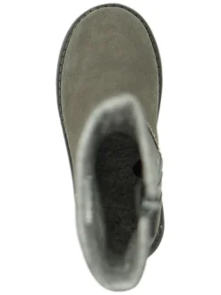 Leder-Boots in Grau><noscript><img width=