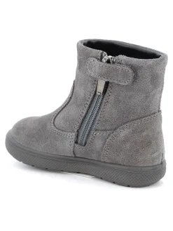 Leder-Boots in Grau><noscript><img width=