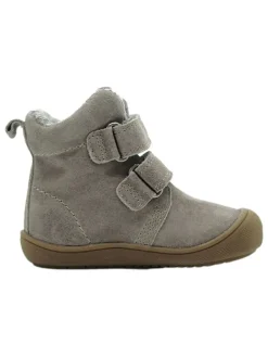 Leder-Boots in Grau><noscript><img width=