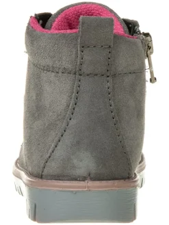 Leder-Boots in Grau><noscript><img width=