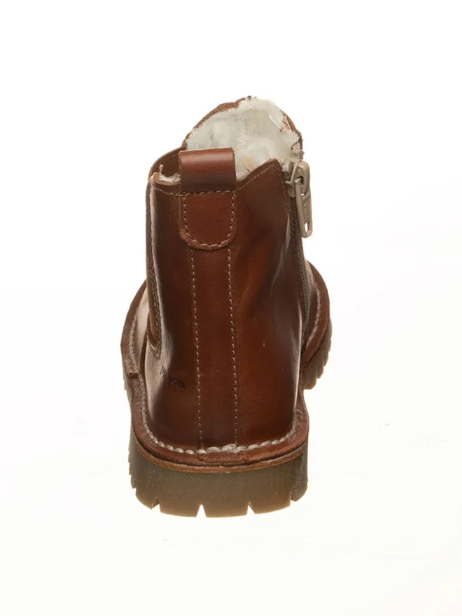Leder-Boots in Hellbraun>POM POM New