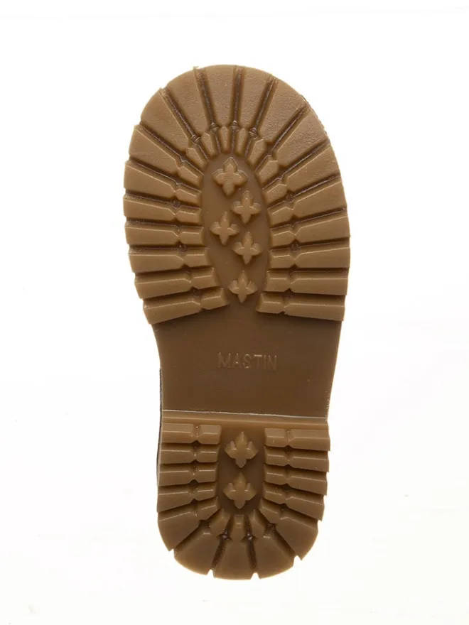 Leder-Boots in Hellbraun>POM POM New