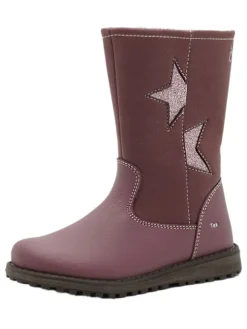 Leder-Boots in Lila>lamino Sale