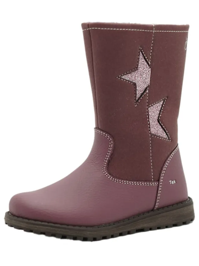 Leder-Boots in Lila>lamino Sale