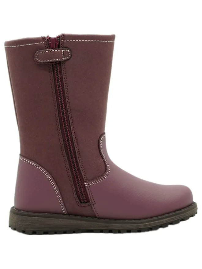 Leder-Boots in Lila>lamino Sale