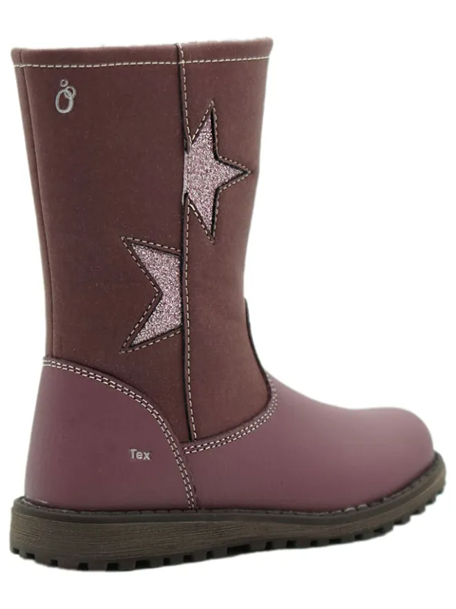 Leder-Boots in Lila>lamino Sale