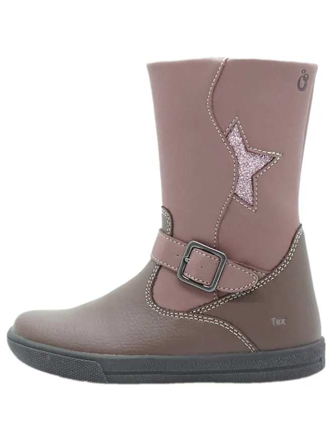 Leder-Boots in Mauve>lamino Sale