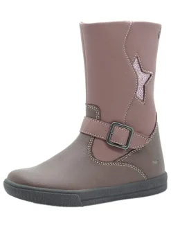 Leder-Boots in Mauve>lamino Sale