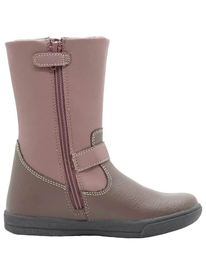 Leder-Boots in Mauve>lamino Sale