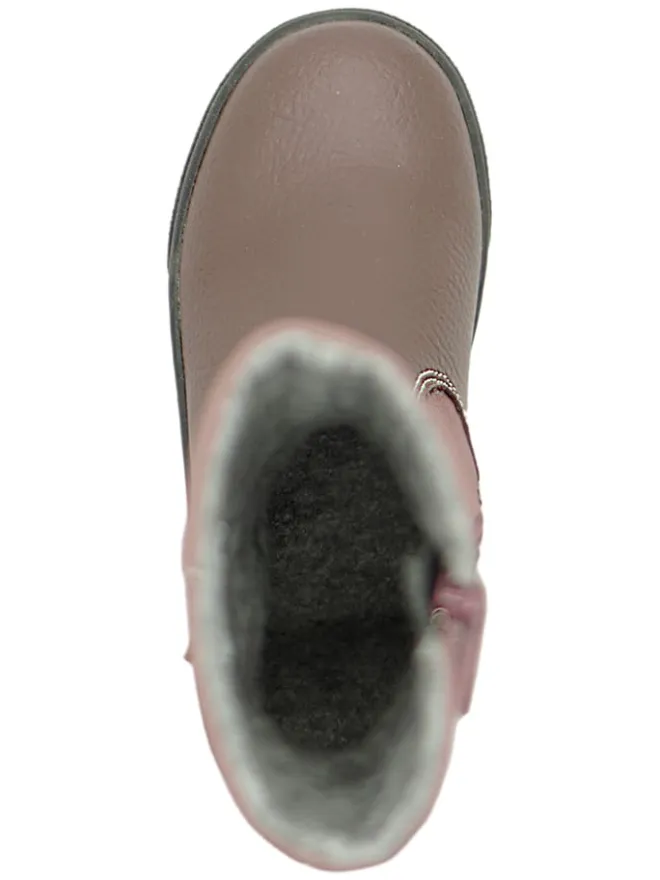 Leder-Boots in Mauve>lamino Sale