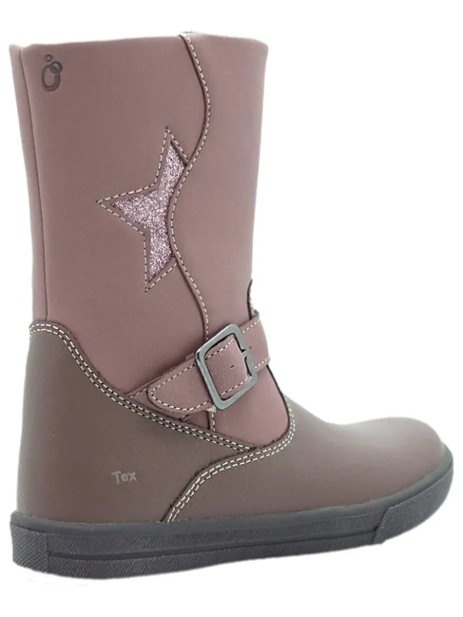Leder-Boots in Mauve>lamino Sale