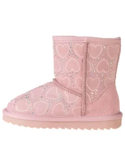 Leder-Boots in Rosa>lamino Outlet