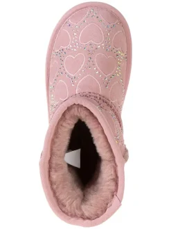 Leder-Boots in Rosa><noscript><img width=